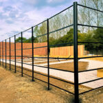 Flat top post corner panel fencing