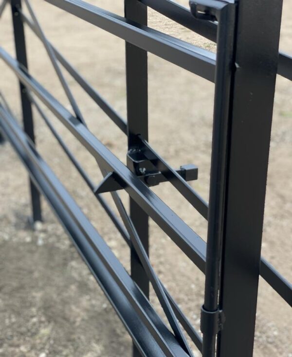 Horse gate latch on concrete