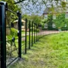 Shropshire Estate Fencing curving around in front of ahouse